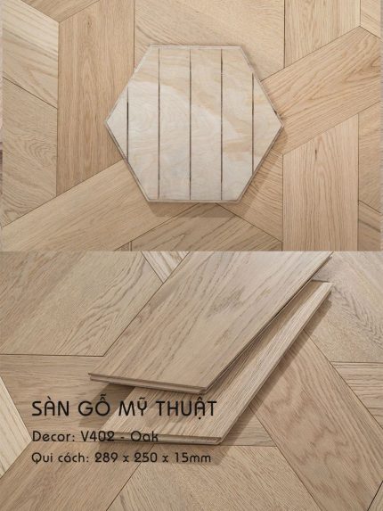 Sàn Gỗ Mỹ Thuật Sồi 15mm V402