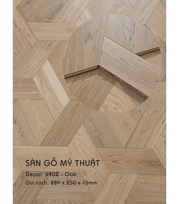Sàn Gỗ Mỹ Thuật Sồi 15mm V402