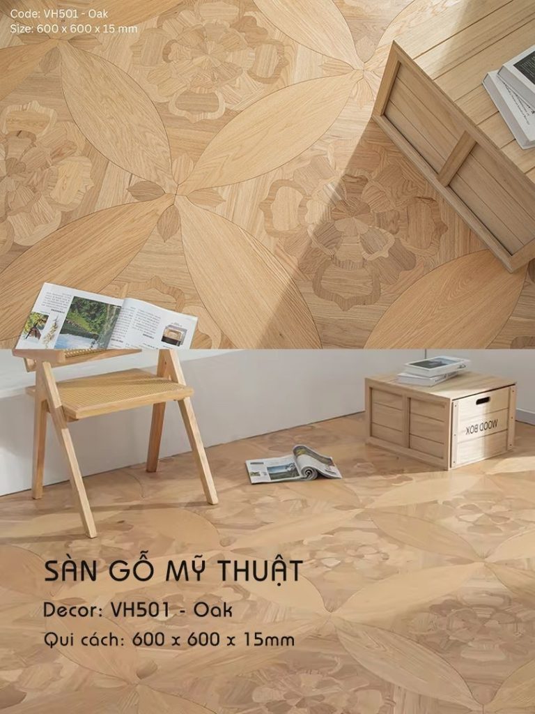 Sàn Gỗ Mỹ Thuật Sồi 15mm VH501