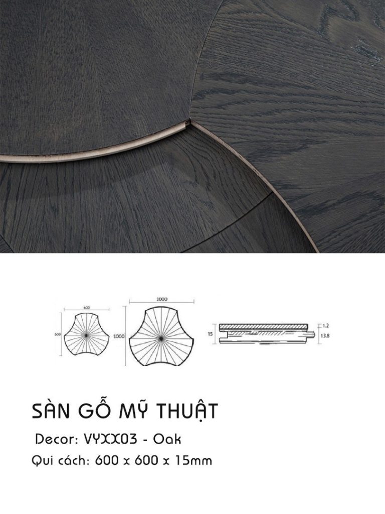 Sàn Gỗ Mỹ Thuật Sồi 15mm VYXX03