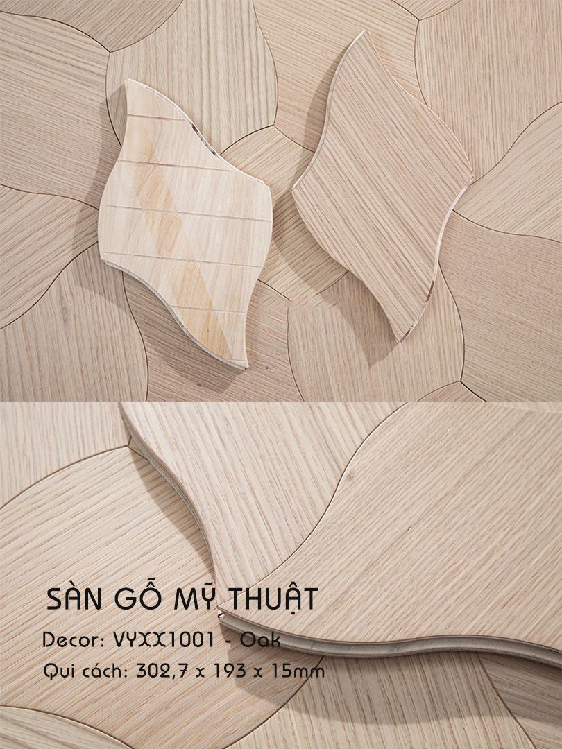 Sàn Gỗ Mỹ Thuật Sồi 15mm VYXX1001