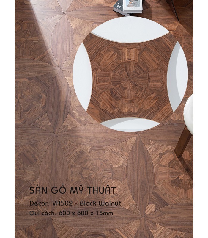 Sàn Gỗ Mỹ Thuật Walnut 15mm VH502