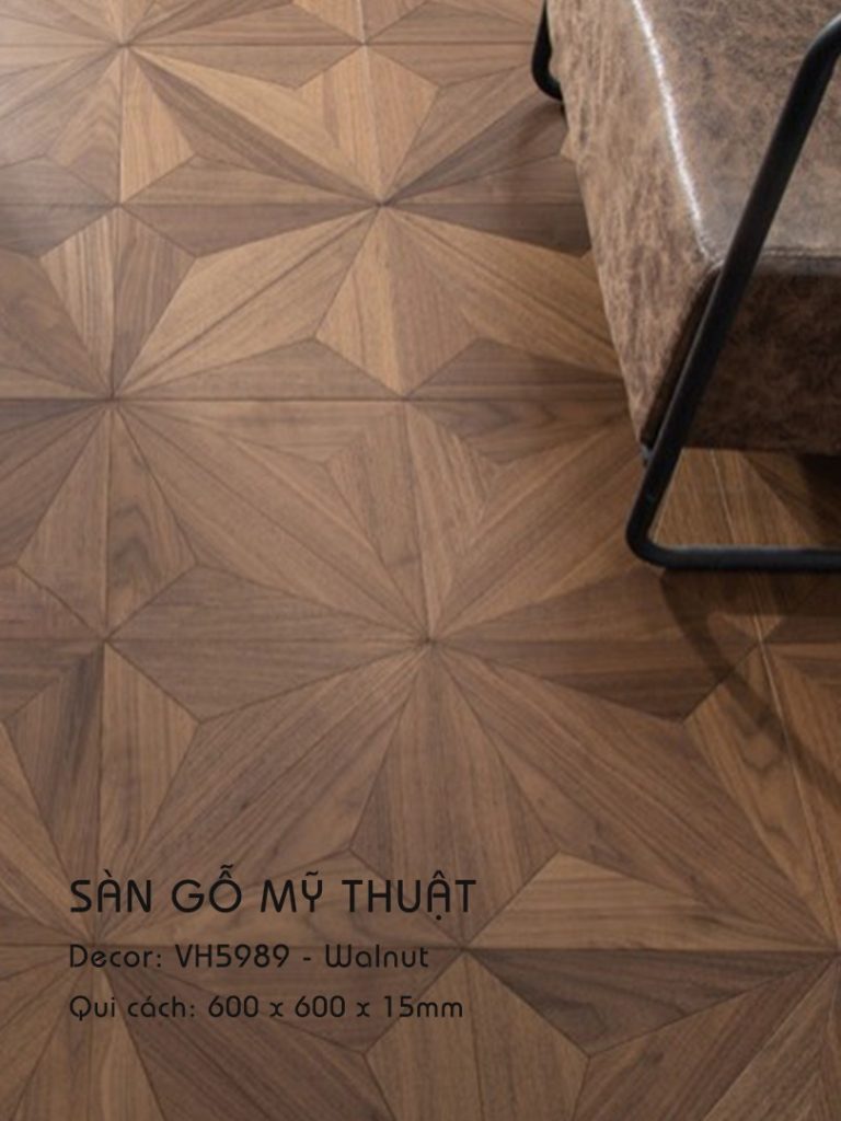 Sàn Gỗ Mỹ Thuật Walnut 15mm VH5989