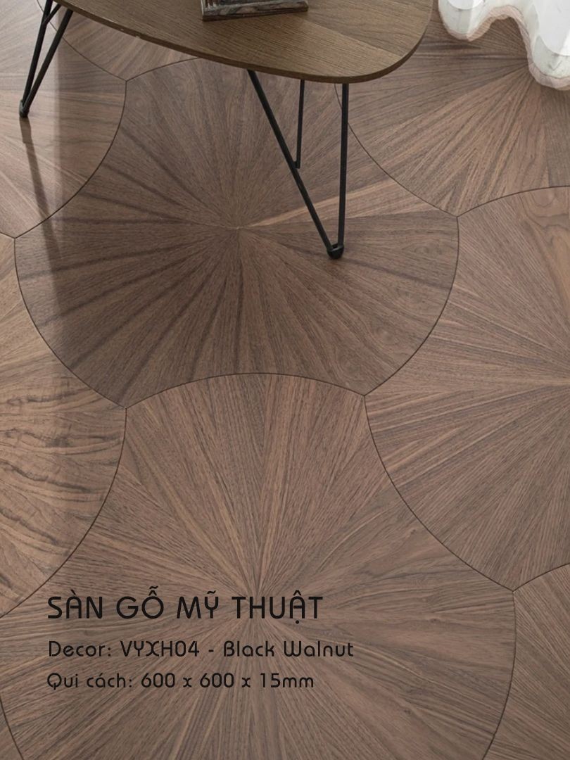 Sàn Gỗ Mỹ Thuật Walnut 15mm VYXH04