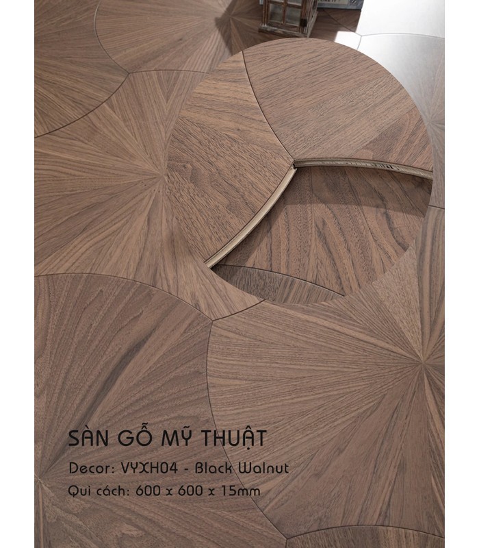 Sàn Gỗ Mỹ Thuật Walnut 15mm VYXH04