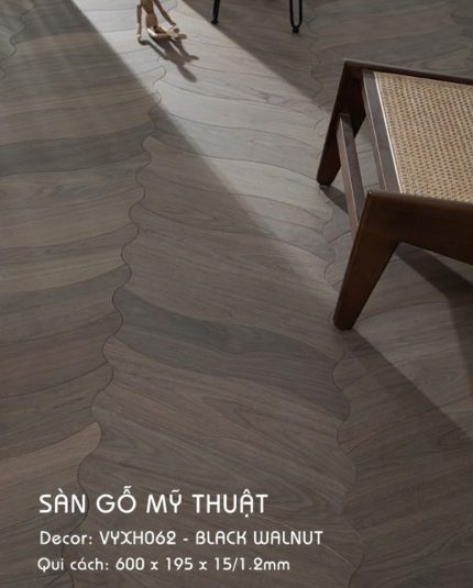 Sàn Gỗ Mỹ Thuật Walnut 15mm VYXH062