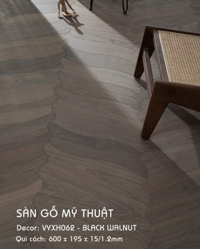 Sàn Gỗ Mỹ Thuật Walnut 15mm VYXH062