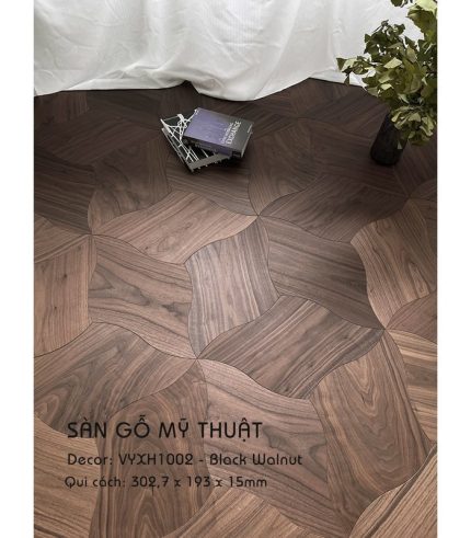 Sàn Gỗ Mỹ Thuật Walnut 15mm VYXH1002