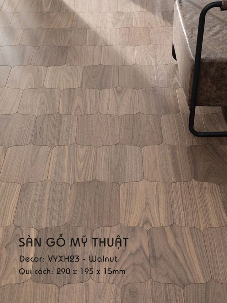 Sàn Gỗ Mỹ Thuật Walnut 15mm VYXH23