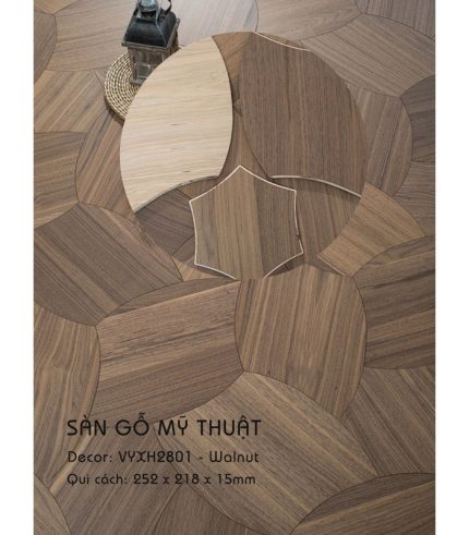 Sàn Gỗ Mỹ Thuật Walnut 15mm VYXH2801