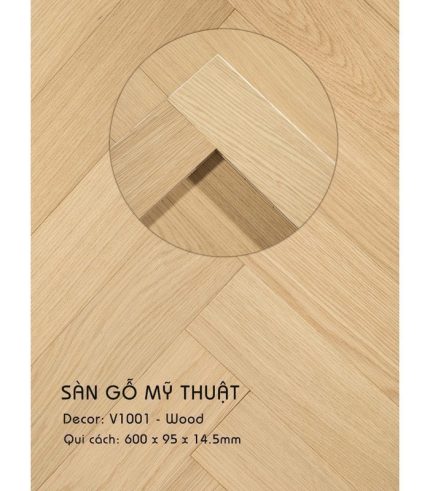 Sàn Gỗ Mỹ Thuật Xương Cá Wood 14.5mm V1001
