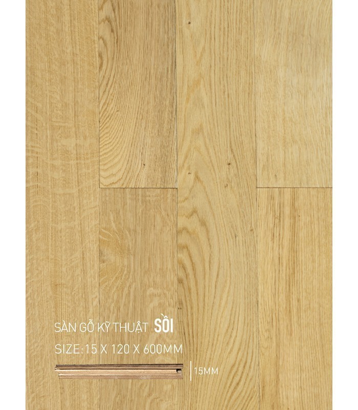 Sàn Gỗ Sồi Engineered 15mm SGOE 120x600