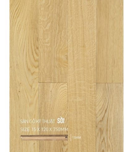 Sàn Gỗ Sồi Engineered 15mm SGOE 120x750