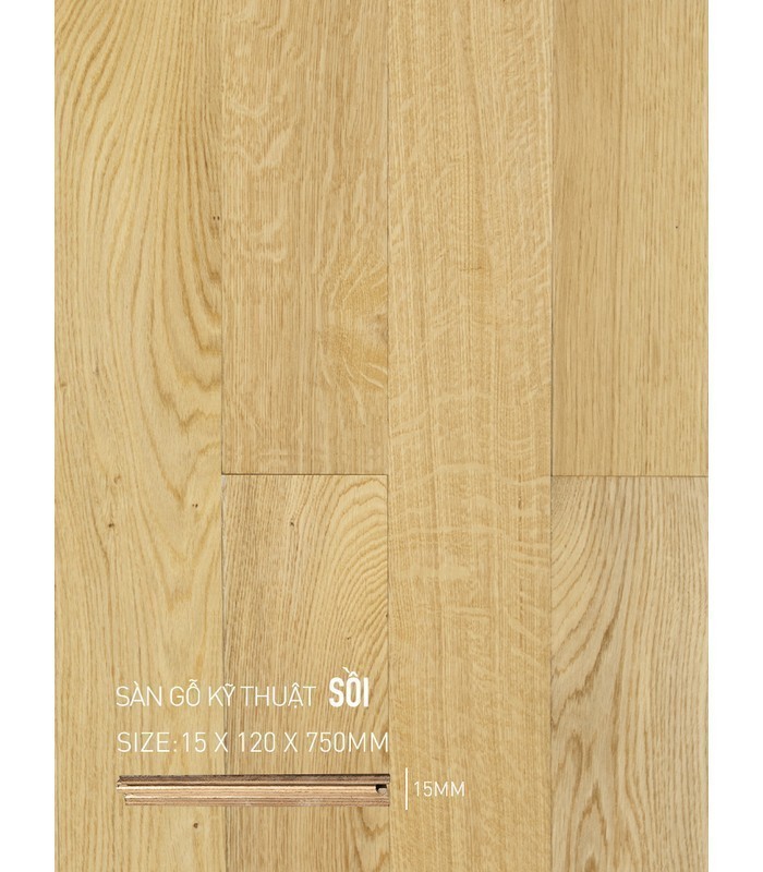 Sàn Gỗ Sồi Engineered 15mm SGOE 120x750