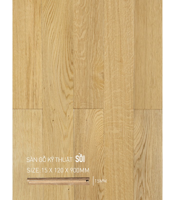 Sàn Gỗ Sồi Engineered 15mm SGOE 120x900