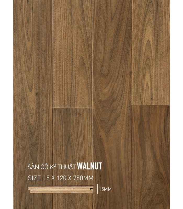 Sàn Gỗ Walnut Engineered 15mm SGWE 120x750