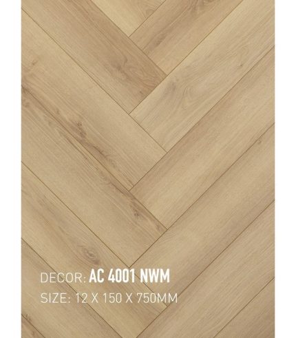 Sàn Gỗ Xương Cá Gạch Gỗ 12mm AC 4001 NWM