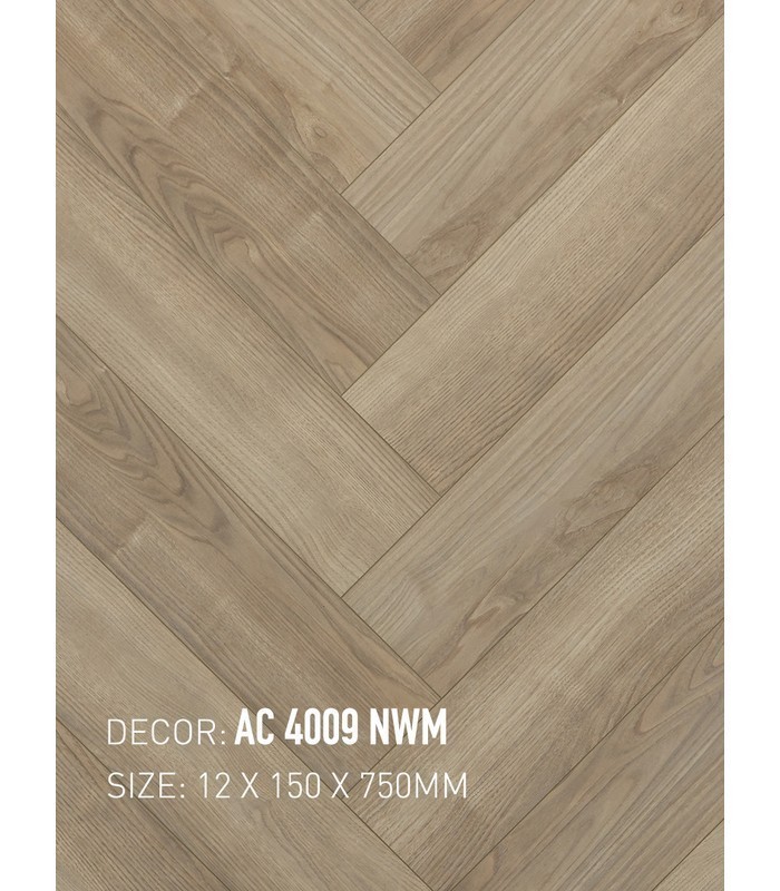 Sàn Gỗ Xương Cá Gạch Gỗ 12mm AC 4009 NWM