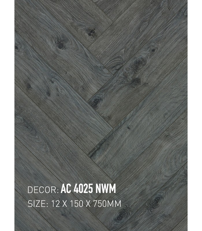 Sàn Gỗ Xương Cá Gạch Gỗ 12mm AC 4025 NWM