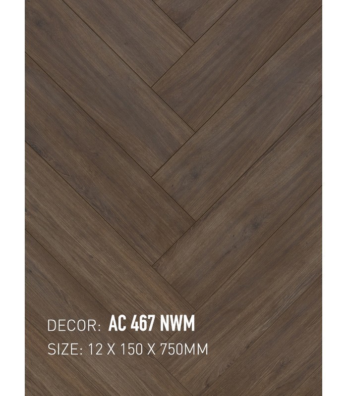Sàn Gỗ Xương Cá Gạch Gỗ 12mm AC 467 NWM