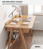 Bàn học BH03.1 80x50 - Vân gỗ nhạt