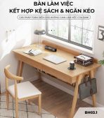 Bàn học BH03.1 80x50 - Vân gỗ nhạt