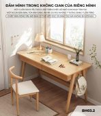 Bàn học BH03.2 120x55 - Vân gỗ nhạt