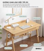 Bàn học BH03.2 120x55 - Vân gỗ nhạt