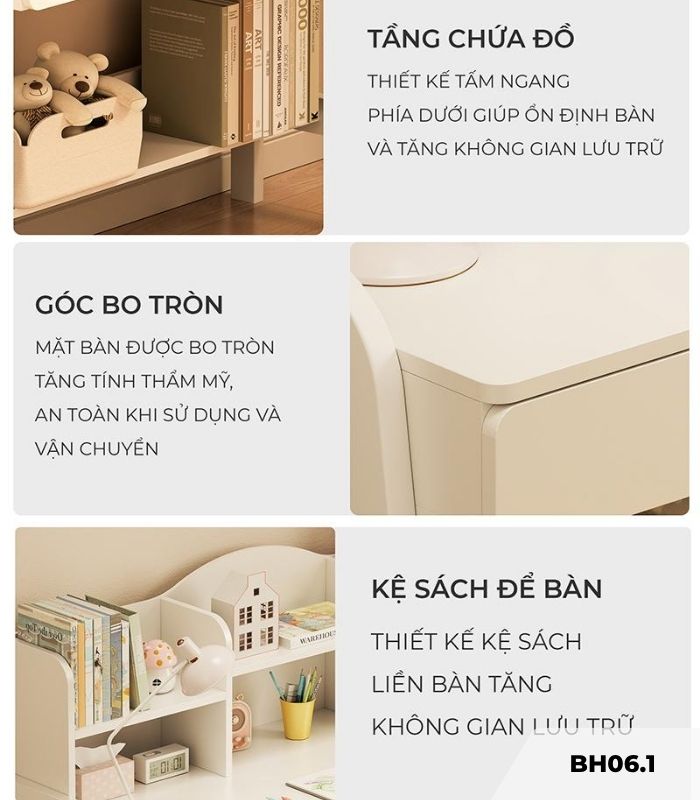 Bàn học BH06.1 120x60 - Trắng