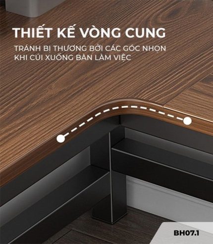 Bàn học BH07.1 120x160 - Vân gỗ đậm
