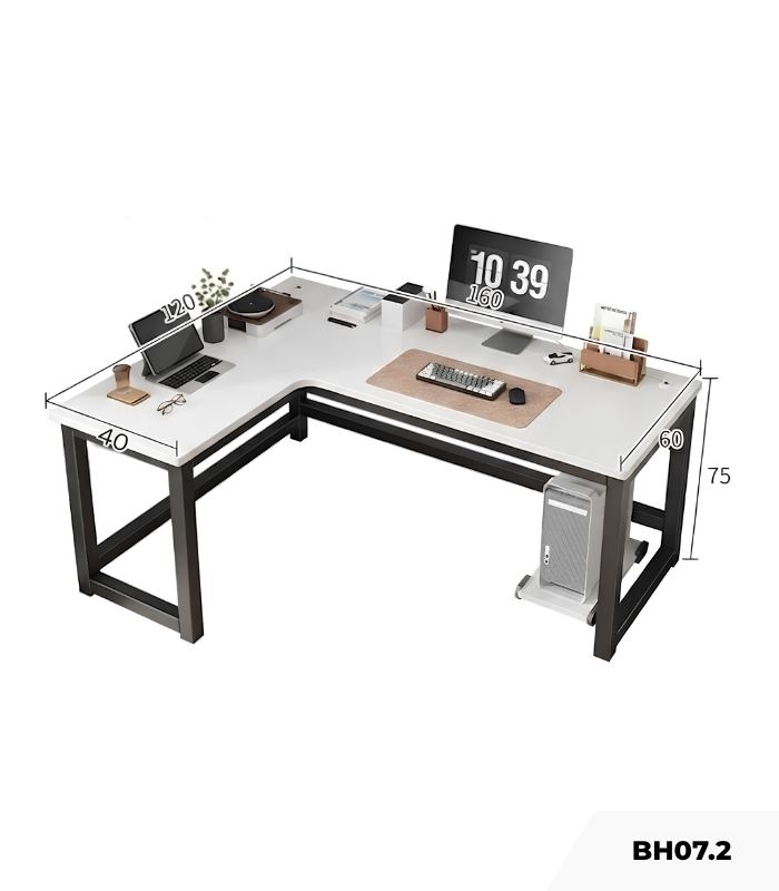 Bàn học BH07.2 120x160 - Trắng