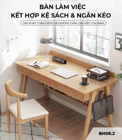 Bàn học BH08.2 120x55 - Vân gỗ nhạt