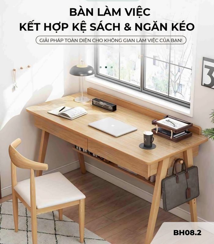 Bàn học BH08.2 120x55 - Vân gỗ nhạt