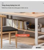 Bàn học BH09.1 100x50 - Vân gỗ đậm