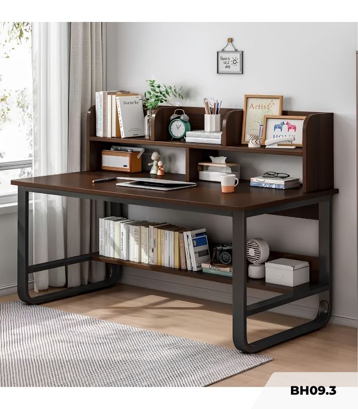 Bàn học BH09.3 120x50 - Vân gỗ đậm