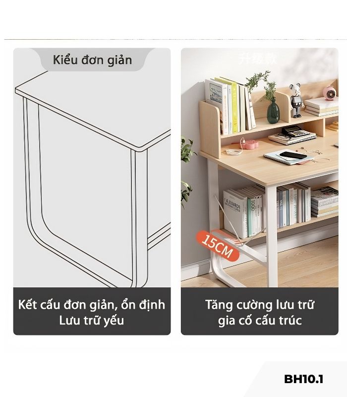 Bàn học BH10.1 80x50 - Trắng