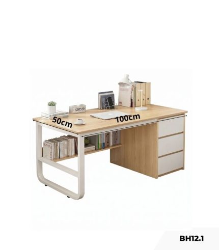 Bàn học BH12.1 100x50 - Gỗ kết hợp Trắng