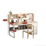 Bàn học BH12.10 120x50 - Gỗ kết hợp Trắng