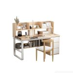 Bàn học BH12.10 120x50 - Gỗ kết hợp Trắng