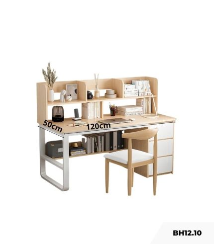 Bàn học BH12.10 120x50 - Gỗ kết hợp Trắng