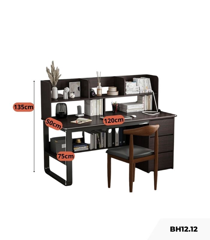 Bàn học BH12.12 120x50 - Vân gỗ đậm