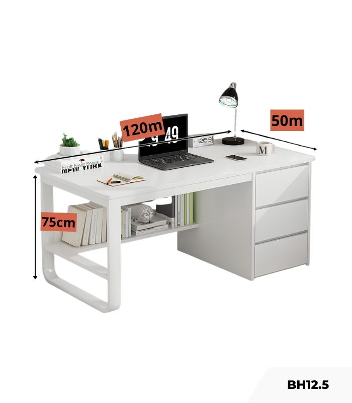 Bàn học BH12.5 120x50 - Trắng