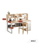 Bàn học BH12.7 100x50 - Gỗ kết hợp Trắng