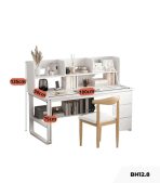 Bàn học BH12.8 100x50 - Trắng