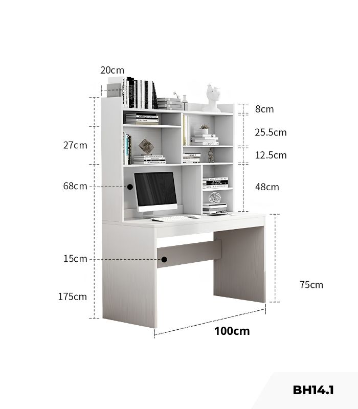 Bàn học BH14.1 100x55 - Trắng