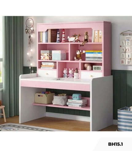 Bàn học BH15.1 100x50 - Trắng kết hợp Hồng