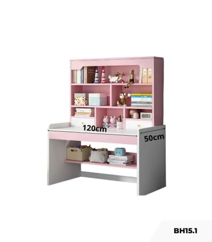 Bàn học BH15.1 100x50 - Trắng kết hợp Hồng