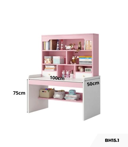 Bàn học BH15.1 100x50 - Trắng kết hợp Hồng