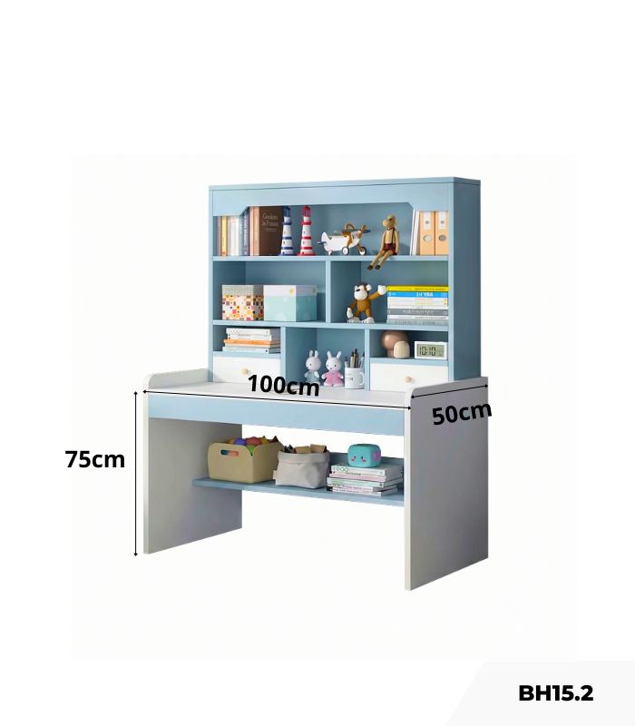 Bàn học BH15.2 100x50 - Trắng kết hợp Xanh dương
