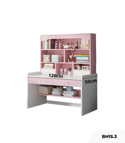 Bàn học BH15.3 100x50 - Trắng kết hợp Hồng